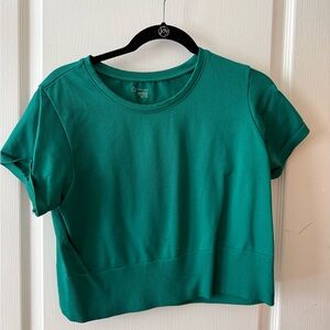 aerie Teal Green Crew Neck Short Sleeve Tee